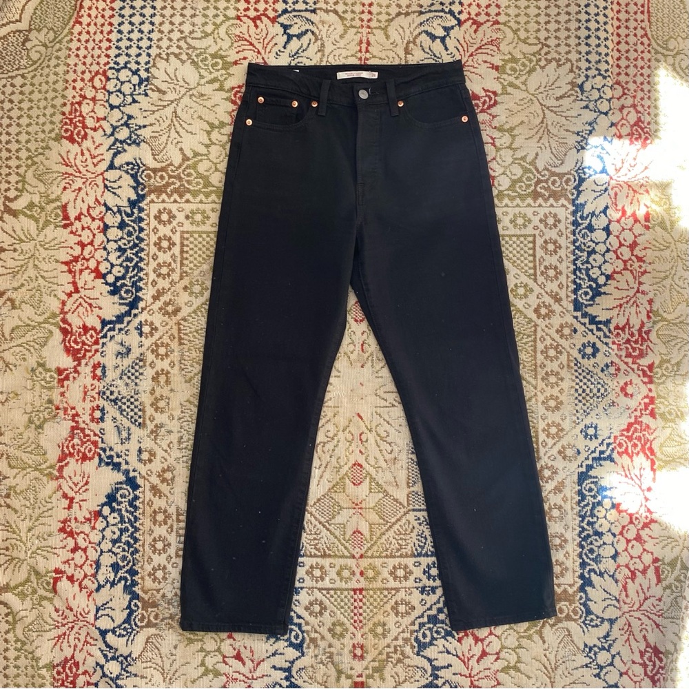 Levi’s Wedgie Straight Jeans Black Denim 26